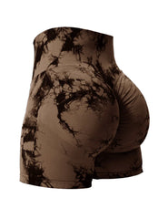 2024 Summer New 12 Color Sexy Tie Dye Shorts Woman Fitness Seamless Butt Lifting Shorts One Pieces Activewear Running Outdoors - SHOWLU FASHION STORE