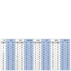 A size chart table for a women's two-piece Polynesian tribal print set.