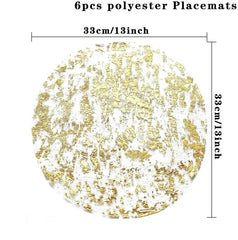 20pcs Gold Round Foil Table Mat Table Place Mats Tea Dining Tableware Mats Pads Wedding Birthday Home Party Table Decoration - SHOWLU FASHION STORE