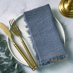 20PCS Napkins 41x41CM Cotton Cloth Gauze Retro Burr Rustic Kitchen Tea Towel Wedding Party Dinner Christmas Napkin Table Decor - SHOWLU FASHION STORE