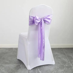 24PCS 17x275cm Sky Blue Satin Chair Sashes Bows Chair Cover Ribbons for Wedding Banquet Party Baby Shower Event Decorations - SHOWLU FASHION STORE