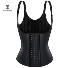 Showlu Fashion Store 6XL / black 25 Steel Boned 3 Hook Latex Breathable Shapewear waist training Women Underwear Fajas Colombianas Corset vest With Hook chile