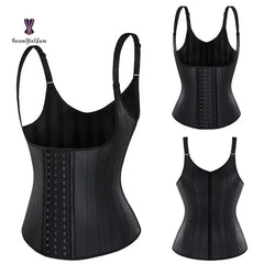 Showlu Fashion Store 25 Steel Boned 3 Hook Latex Breathable Shapewear waist training Women Underwear Fajas Colombianas Corset vest With Hook chile