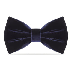 1pc Pre-Tied Men’s Velvet Bow Tie, Adjustable Navy Blue Formal Wedding Party Accessory, Luxurious Polyester Fabric for Sophisticated Style SHOWLU FASHION STORE