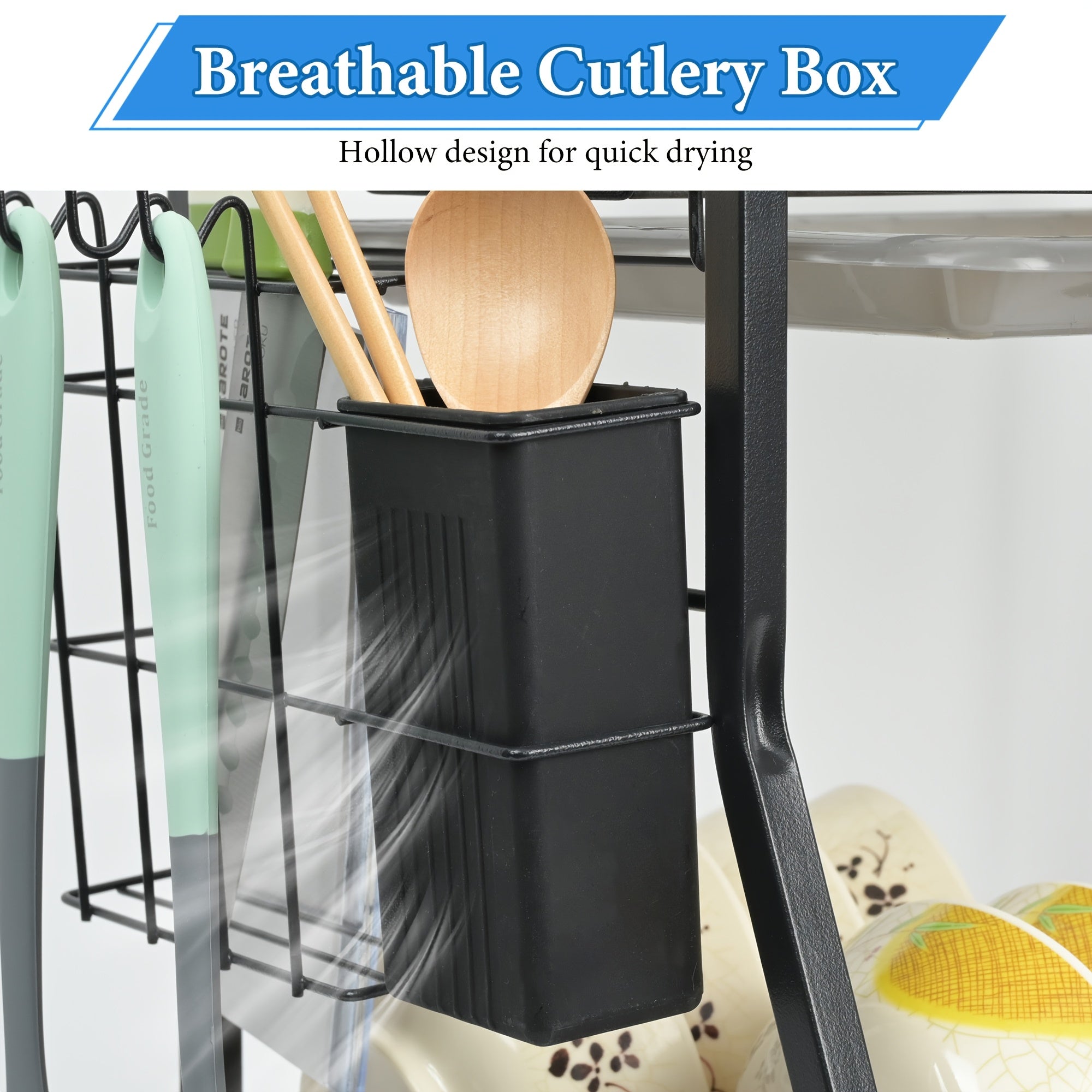 1pc Large Capacity Dish Drying Rack - Rustproof Multi-Layer Dish Drainer With Spacious Storage - Perfect For Kitchen Countertops & Cabinets - Organize Plates, Bowls, Utensils, And More! SHOWLU FASHION STORE