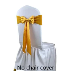 25pcs Satin Spandex Chair Cover Band Ribbons Chair Tie Backs for Party Banquet Decor Wedding Decoration Knot Chair Bow Sashes - SHOWLU FASHION STORE