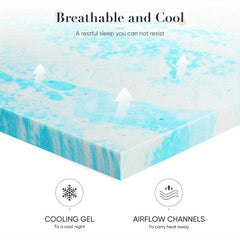 3 - Inch Gel - Infused Memory Foam Mattress Topper – CertiPUR - US Certified, Cooling Comfort, Enhanced Sleep Support – Upgraded Bedding Accessory - SHOWLU FASHION STORE