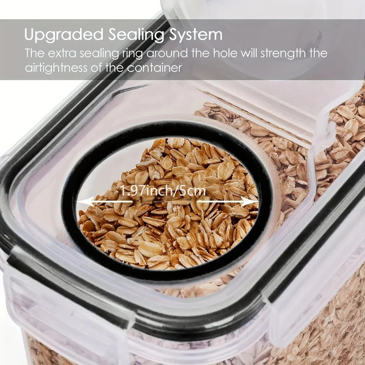 3 - Piece Airtight Cereal Storage Containers Set,BPA Free, Dishwasher Safe, with Pen and Labeled, 2.5L/84.5 Floz Capacity - SHOWLU FASHION STORE