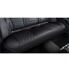 A black universal car seat cushion with a textured diamond pattern for heat dissipation.