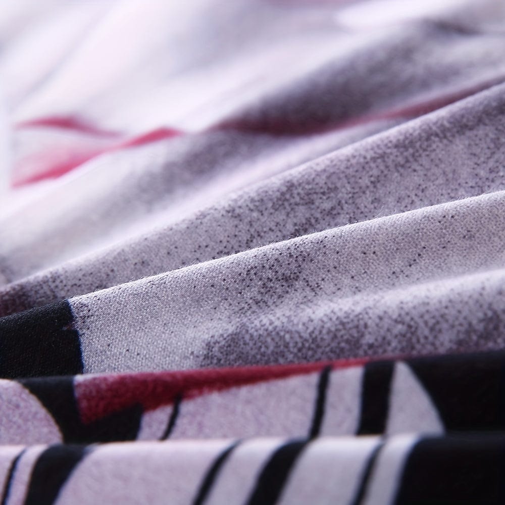 3pc Luxury Flower Printed Duvet Cover Set - Luxuriously Soft & Hypoallergenic, Vibrant Pattern for Bedroom & Guest Room Decor - Includes 1 Duvet Cover + 2 Pillowcases, Machine Washable (No Duvet Core) - SHOWLU FASHION STORE