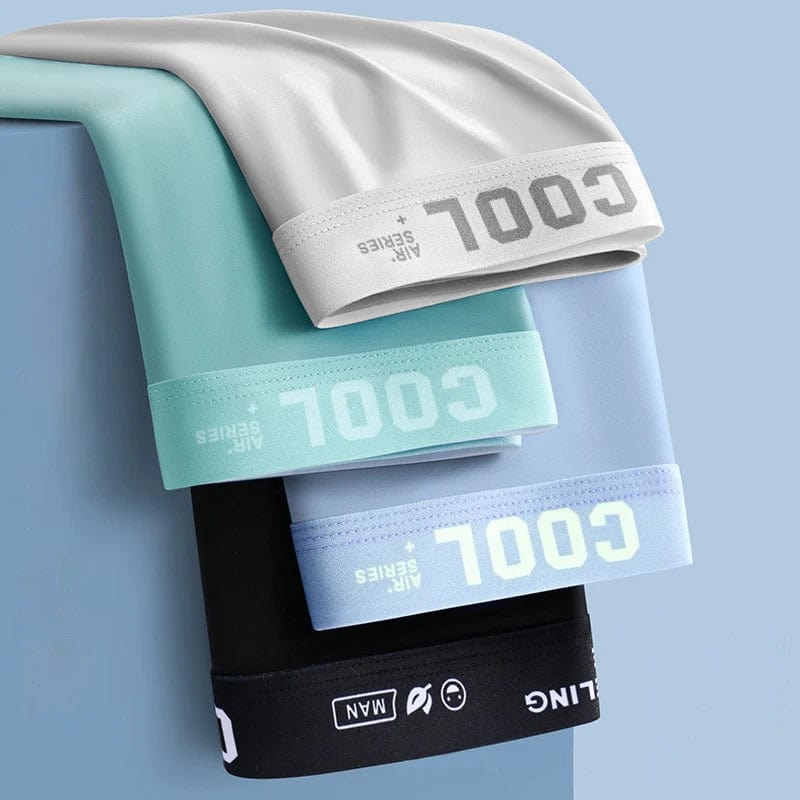 4Pcs Boxer Shorts Men's Underwear Ice Silk Underpants Sexy Panties 3A Antibacterial Breathable Elastic Lingerie Plus Size L - 6XL - SHOWLU FASHION STORE