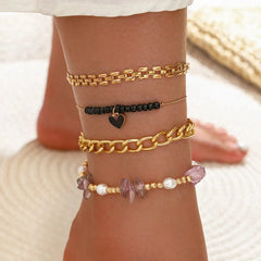 4pc/set Bohemia Shell Chain Anklet Sets For Women Sequins Ankle Bracelet On Leg Foot Trendy Summer Beach Jewelry Gift - SHOWLU FASHION STORE