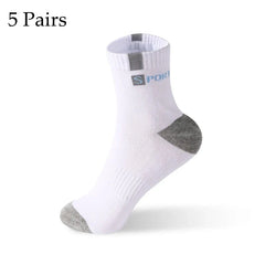 5 Pairs Men Bamboo Fiber Autumn Winter Men Socks Breathable Cotton Sports Sock Breathable Deodorant Business Socks Size 37 - 43 - SHOWLU FASHION STORE