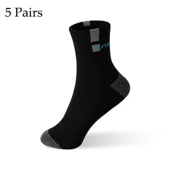 5 Pairs Men Bamboo Fiber Autumn Winter Men Socks Breathable Cotton Sports Sock Breathable Deodorant Business Socks Size 37 - 43 - SHOWLU FASHION STORE