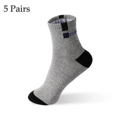 5 Pairs Men Bamboo Fiber Autumn Winter Men Socks Breathable Cotton Sports Sock Breathable Deodorant Business Socks Size 37 - 43 - SHOWLU FASHION STORE