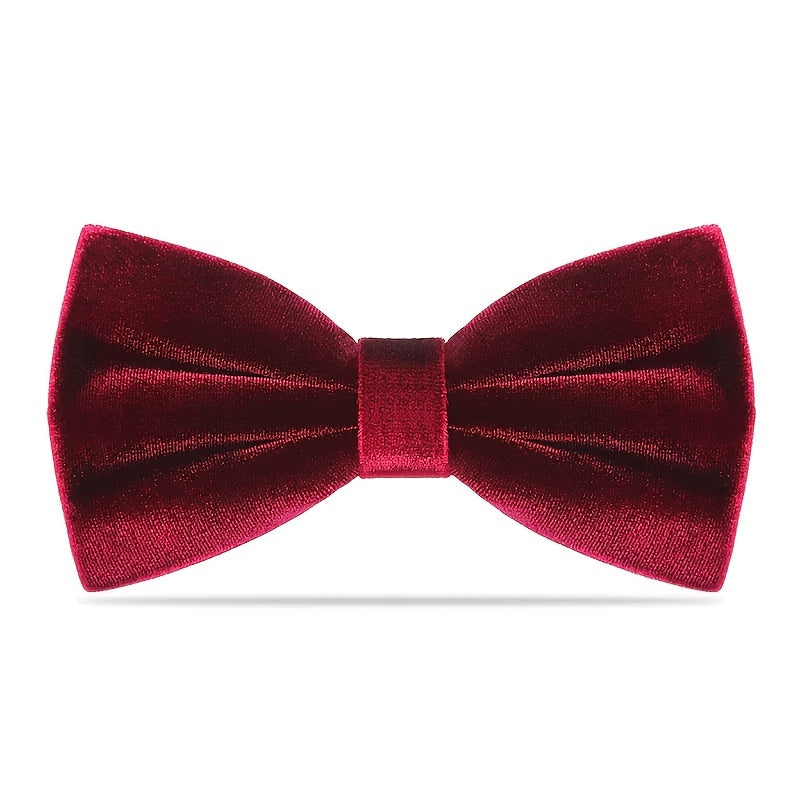1pc Pre-Tied Men’s Velvet Bow Tie, Adjustable Navy Blue Formal Wedding Party Accessory, Luxurious Polyester Fabric for Sophisticated Style SHOWLU FASHION STORE