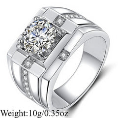 Fashion Front Guard Style Sparkling Synthetic Zirconia Men's Ring Light Luxury Elegant Fashion Party Birthday Gift Jewelry SHOWLU FASHION STORE