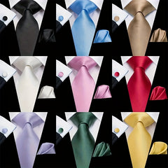 A Set Of 3 Men'S Black, Red, And Blue Solid Color Ties Is An Ideal Choice For Business Events, Weddings, Father'S Day, Valentine'S Day, And Various Holidays As Gifts