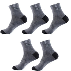 5Pairs Men Bamboo Fiber Autumn Winter Men Socks Breathable Cotton Sports Sock Breathable Deodorant Business Socks Size 37 - 43 - SHOWLU FASHION STORE