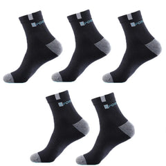 5Pairs Men Bamboo Fiber Autumn Winter Men Socks Breathable Cotton Sports Sock Breathable Deodorant Business Socks Size 37 - 43 - SHOWLU FASHION STORE