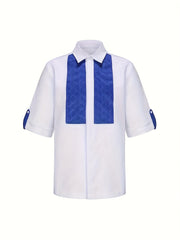 African ethnic style Men's casual suit printed shirt hem slit and rubber pants 2pcs set