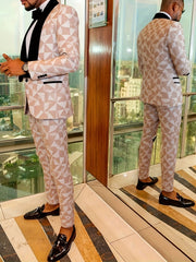 Mens Suits Tuxedo Suit Set Slim Fit 2pcs Luxurious Party Dinner Jacket Pants