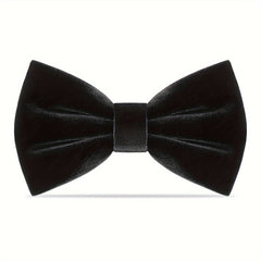1pc Pre-Tied Men’s Velvet Bow Tie, Adjustable Navy Blue Formal Wedding Party Accessory, Luxurious Polyester Fabric for Sophisticated Style SHOWLU FASHION STORE