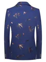 Abstract Gold-Foiled Suit with Maple Leaf Design for Spring And Autumn. SHOWLU FASHION STORE