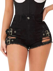 9047# new sexy low waist hole summer open hip hot pants super shorts Beachwear casual pants women jeans shorts - SHOWLU FASHION STORE