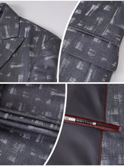 Men's 2pcs Suit Set - Double Breasted Formal Wear Peak Lapels Tuxedo Blazer Pants for Business Prom