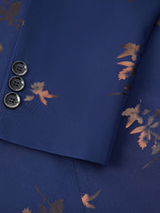 Abstract Gold-Foiled Suit with Maple Leaf Design for Spring And Autumn. SHOWLU FASHION STORE