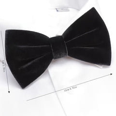 1pc Pre-Tied Men’s Velvet Bow Tie, Adjustable Navy Blue Formal Wedding Party Accessory, Luxurious Polyester Fabric for Sophisticated Style SHOWLU FASHION STORE