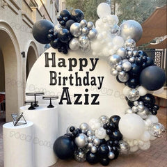 97pcs Black and Gold Balloons Arch Garland Kit Chrome Metal Latex Balloon for Wedding Graduation Birthday Baby Shower Decor Gift - SHOWLU FASHION STORE