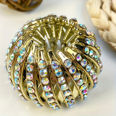 Cubidupi Elegant Bird Nest Magic Hair Clip - Sparkling Rhinestone Ponytail Holder with Non-Slip Grip, Strong Hold Hair Accessory for Women & Girls, Multi-Color Rhinestones for Weddings, Parties, Everyday Use, Wedding Hairpiec