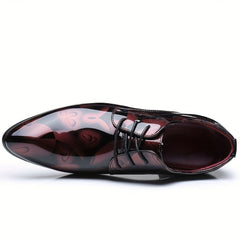 Stylish Men's Flower Print Pointed Toe Business Dress Shoes for Party, Wedding, Banquet SHOWLU FASHION STORE