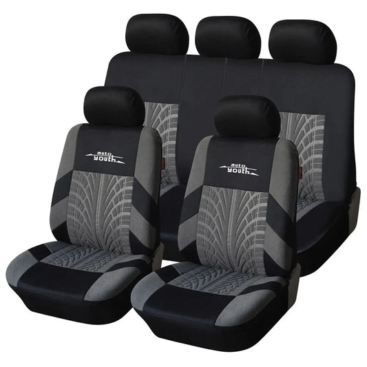 Showlu Fashion Store 0 Gray / China AUTOYOUTH Fashion Tire Track Detail Style Universal Car Seat Covers Fits Most Brand Vehicle Seat Cover Car Seat Protector 4color