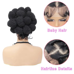 Synthetic Bantu Braided Wigs 11 Inches Full Lace Braided Wig with Baby Hair Afro Short Wigs Knotless Box Braids Wigs for Women SHOWLU FASHION STORE