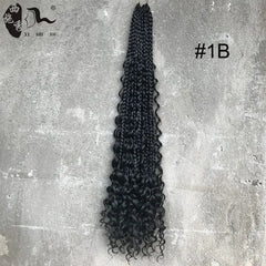 African Black Dreadlocks Three - Strand Braid Crochet Hair Extension Goddess Faux Locs Box Crochet Hair - SHOWLU FASHION STORE