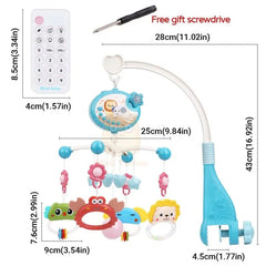 Showlu Fashion Store 0 Baby Crib Mobile Rattle Toy For 0-12 Months Infant Rotating Musical Projector Night Light Bed Bell Educational For Newborn Gift