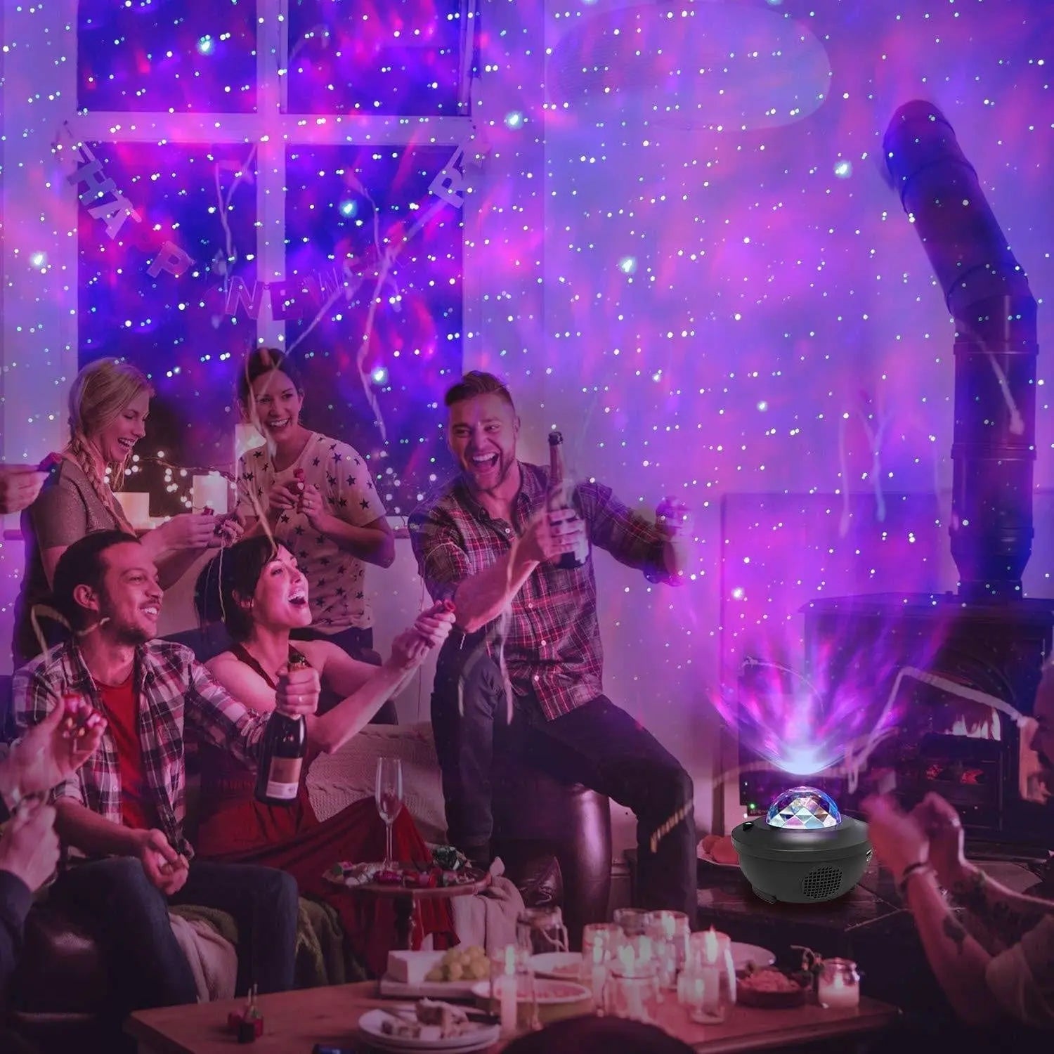 Showlu Fashion Store Biumart PRO Rechargeable Galaxy Projector Home Decor WIFI Alexa LED Starry Star Night Light Projector with Remote Controller