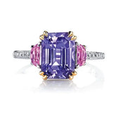 Cross - Border Supply Square Diamond Female Half Moon Purple Crystal - SHOWLU FASHION STORE