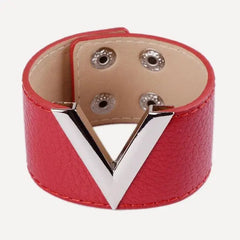 Showlu Store Nation 0 18 Europe Crack Leather Bracelet For Women Femme All-Match V Word Wide Punk Style Soft Jewellery Cool Wholesale