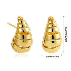 Showlu Fashion Store 0 Gold Small Fashion Hollow Teardrop Earrings for Women Gold Plated Chunky Water Drop Earrings Thick Glossy Hoops Lightweight Jewelry