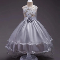 Girls Princess Embroidery Baby Flower Wedding Christmas Party Tutu Dress Teenager Children Kids Elegant Vestidos for 3 - 15Years - SHOWLU FASHION STORE