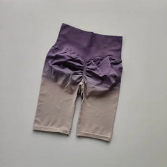 Gradient Fitness Women's High Waist Hip Lift Half Length Cycling Shorts - SHOWLU FASHION STORE