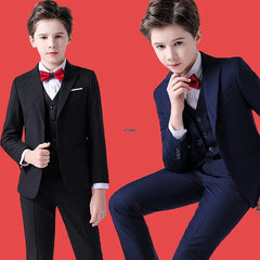Flower Boys Formal Wedding Suit Kids Prom Party Tuxedo Blazer Children's Day Pinao Performance Costume school uniform 2-14T