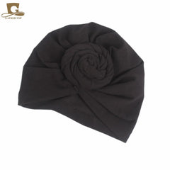 New Women cotton top knotted turban hat bonnet Hijab chemo cap headbands Female Muslim Hat Head Cover Night Cap Hair Accessories