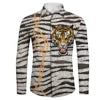 Plus Size Casual Black White Tribal Printing Wholesale Price Polynesian Custom Pattern Mens Shirts Long Sleeve Shirts for Men