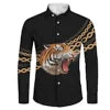 Plus Size Casual Black White Tribal Printing Wholesale Price Polynesian Custom Pattern Mens Shirts Long Sleeve Shirts for Men
