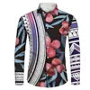 Plus Size Casual Black White Tribal Printing Wholesale Price Polynesian Custom Pattern Mens Shirts Long Sleeve Shirts for Men